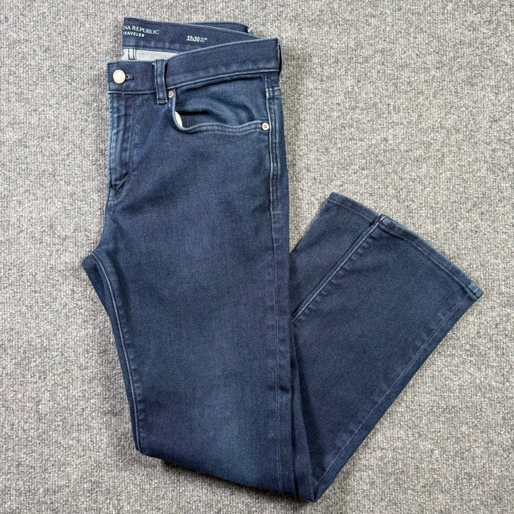 Banana Republic Traveler Jeans Mens 32x30 Dark Wash Slim Fit Stretch Denim
